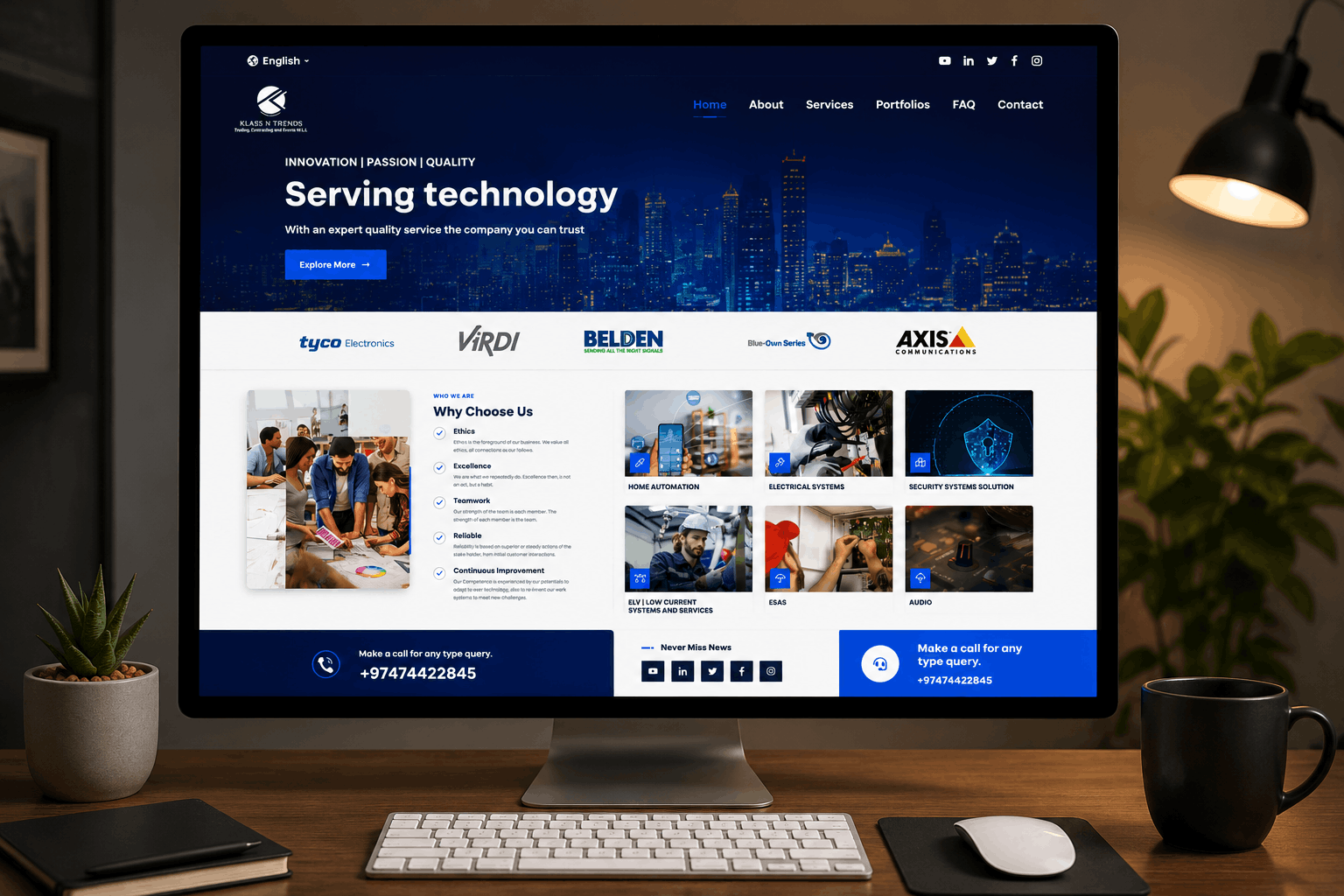 Homepage- professional corporate hero and service showcase were designed for maximum client trust